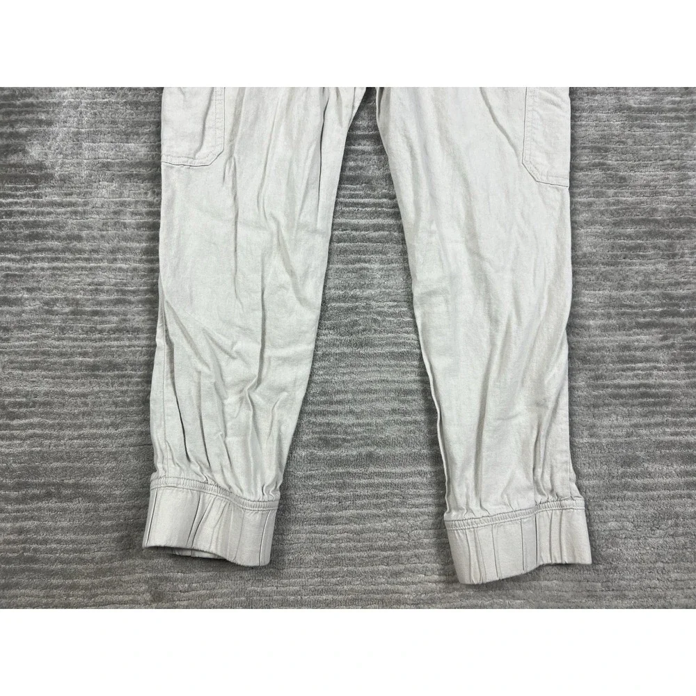 St Johns Bay Pants Womens‎ Large Beige Linen Blend Jogger Drawstring